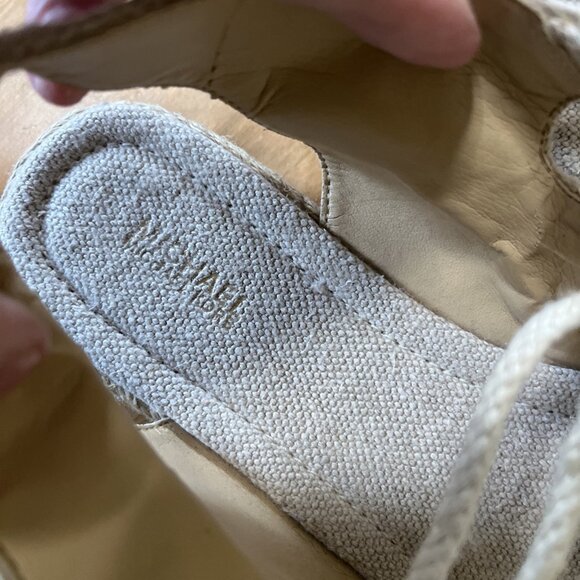 Michael Kors Woman's McKenna Lace Up Sandal Natural 8.5 Espadrille Gladiator - Picture 10 of 12
